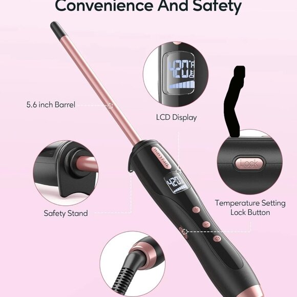 Wavytalk 3/8 Inch Small Curling Iron Wand - Picture 4 of 4